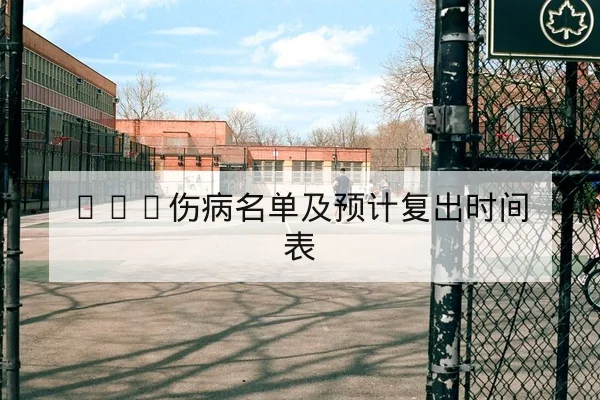 CBA伤病名单及预计复出时间表